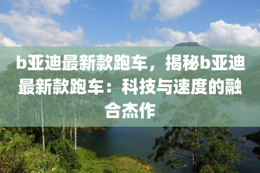 b亚迪最新款跑车，揭秘b亚迪最新款跑车：科技与速度的融合杰作