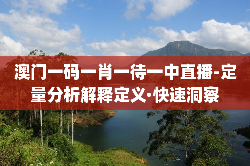 澳门一码一肖一待一中直播-定量分析解释定义·快速洞察