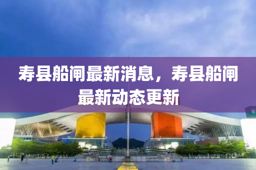 寿县船闸最新消息，寿县船闸最新动态更新