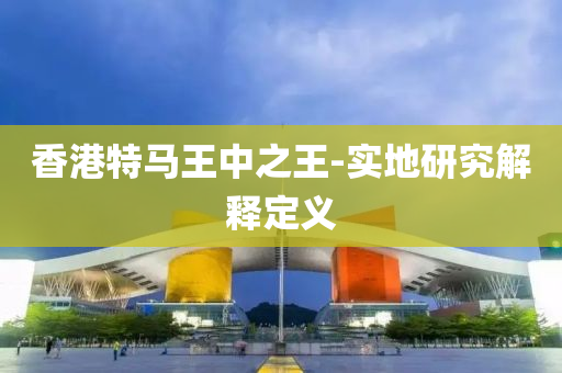 香港特马王中之王-实地研究解释定义