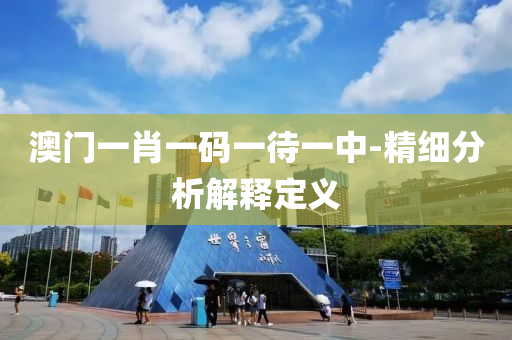 澳门一肖一码一待一中-精细分析解释定义