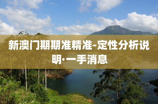 新澳门期期准精准-定性分析说明·一手消息