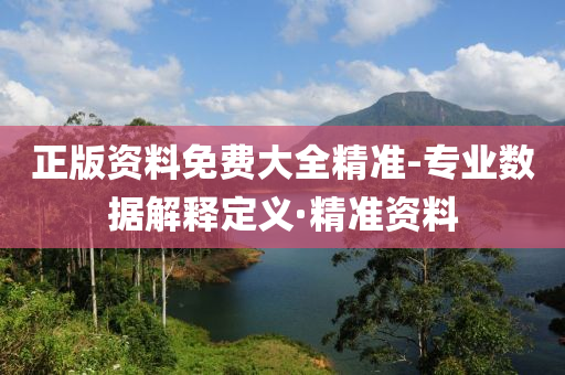 正版资料免费大全精准-专业数据解释定义·精准资料