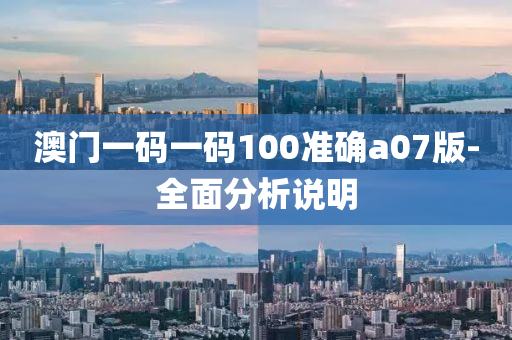 澳门一码一码100准确a07版-全面分析说明