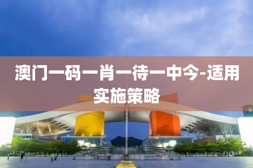 澳门一码一肖一待一中今-适用实施策略