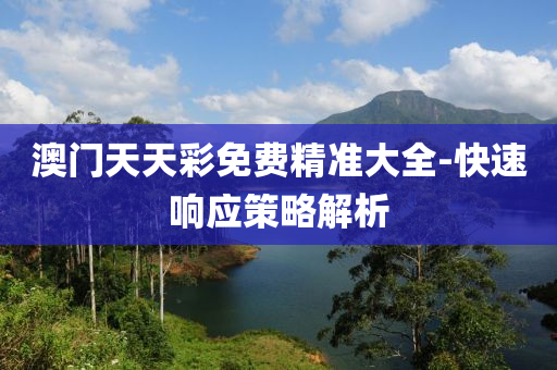 澳门天天彩免费精准大全-快速响应策略解析