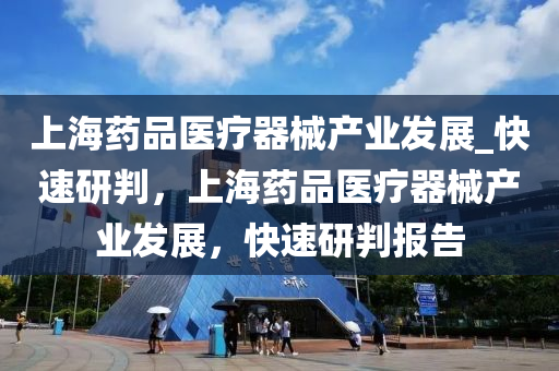 上海药品医疗器械产业发展_快速研判，上海药品医疗器械产业发展，快速研判报告