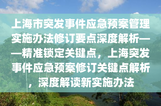 上海市突发事件应急预案管理实施办法修订要点深度解析——精准锁定关键点，上海突发事件应急预案修订关键点解析，深度解读新实施办法