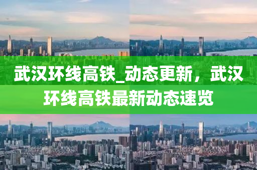 武汉环线高铁_动态更新，武汉环线高铁最新动态速览