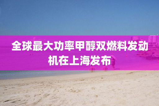全球最大功率甲醇双燃料发动机在上海发布