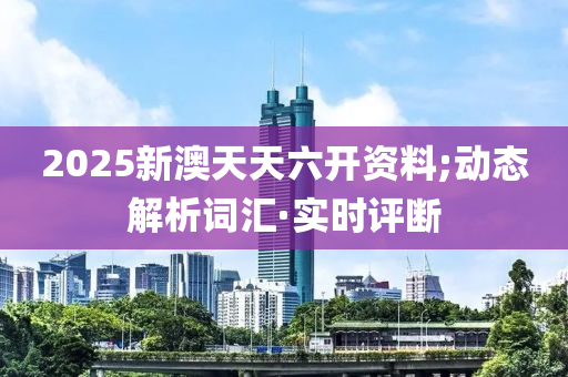 2025新澳天天六开资料;动态解析词汇·实时评断