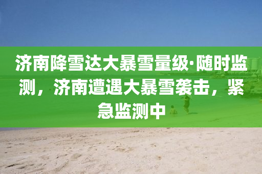 济南降雪达大暴雪量级·随时监测，济南遭遇大暴雪袭击，紧急监测中