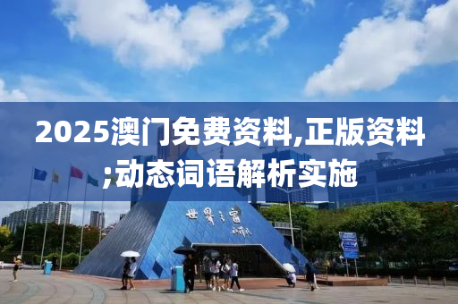 2025澳门免费资料,正版资料;动态词语解析实施