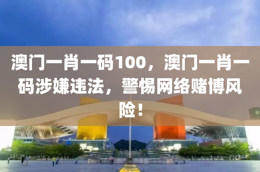 澳门一肖一码100，澳门一肖一码涉嫌违法，警惕网络赌博风险！