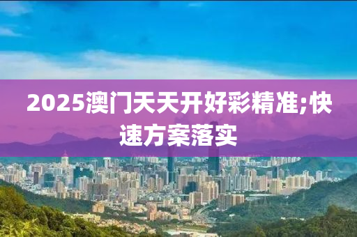 2025澳门天天开好彩精准;快速方案落实