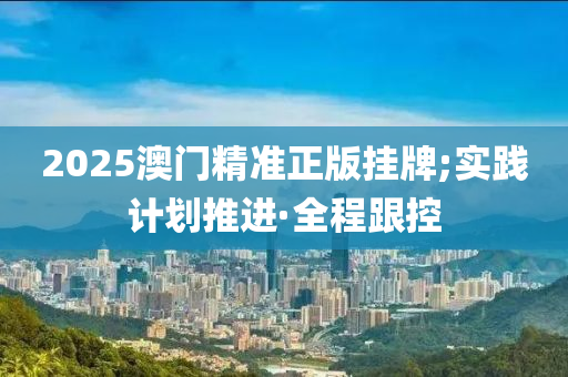 2025澳门精准正版挂牌;实践计划推进·全程跟控