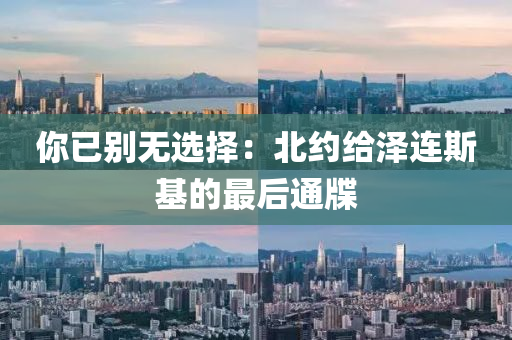 你已别无选择：北约给泽连斯基的最后通牒