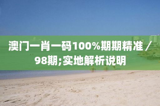 澳门一肖一码100%期期精准／98期;实地解析说明