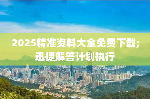 2025精准资料大全免费下载;迅捷解答计划执行