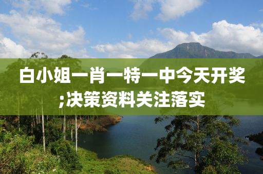 白小姐一肖一特一中今天开奖;决策资料关注落实