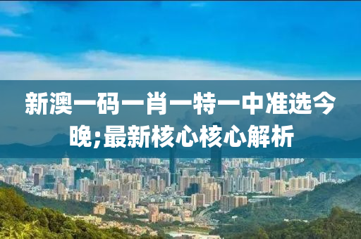 新澳一码一肖一特一中准选今晚;最新核心核心解析