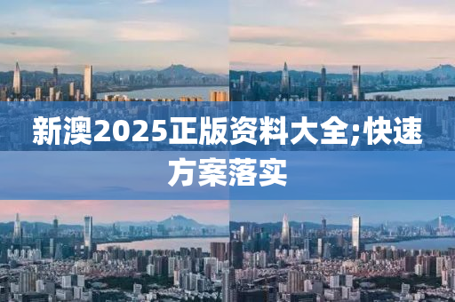新澳2025正版资料大全;快速方案落实