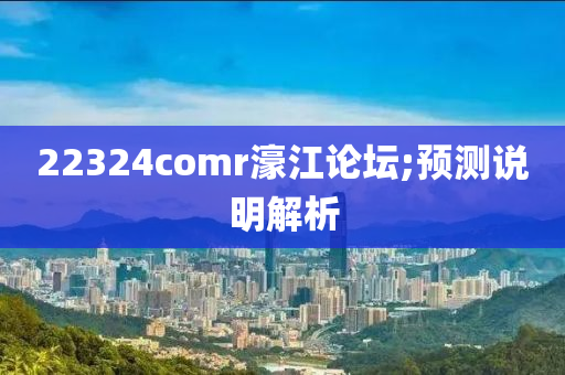 22324comr濠江论坛;预测说明解析