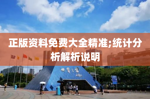 正版资料免费大全精准;统计分析解析说明
