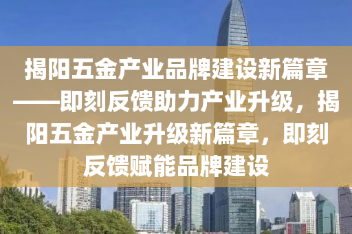 揭阳五金产业品牌建设新篇章——即刻反馈助力产业升级，揭阳五金产业升级新篇章，即刻反馈赋能品牌建设