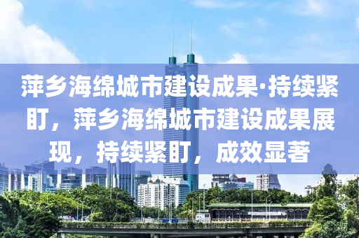 萍乡海绵城市建设成果·持续紧盯，萍乡海绵城市建设成果展现，持续紧盯，成效显著