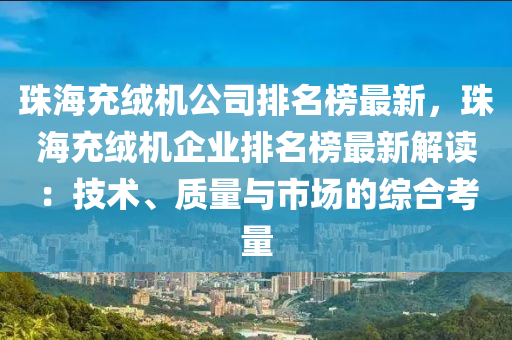 珠海充绒机公司排名榜最新，珠海充绒机企业排名榜最新解读：技术、质量与市场的综合考量