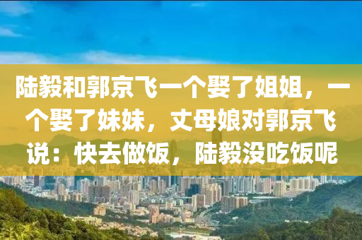 陆毅和郭京飞一个娶了姐姐，一个娶了妹妹，丈母娘对郭京飞说：快去做饭，陆毅没吃饭呢