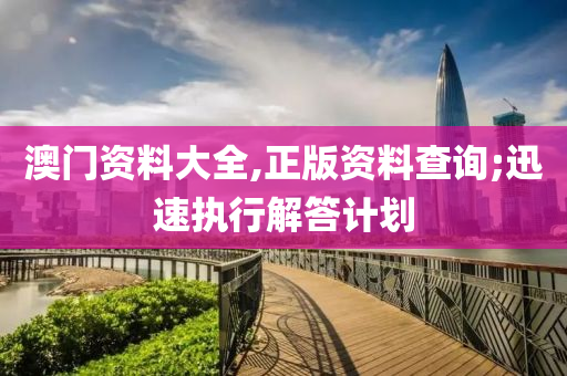 澳门资料大全,正版资料查询;迅速执行解答计划
