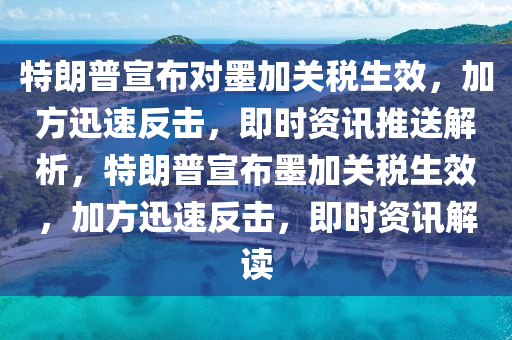 特朗普宣布对墨加关税生效，加方迅速反击，即时资讯推送解析，特朗普宣布墨加关税生效，加方迅速反击，即时资讯解读