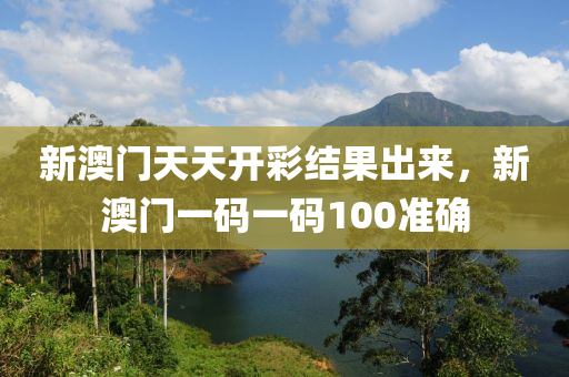 新澳门天天开彩结果出来，新澳门一码一码100准确