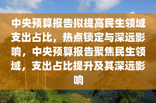 中央预算报告拟提高民生领域支出占比，热点锁定与深远影响，中央预算报告聚焦民生领域，支出占比提升及其深远影响