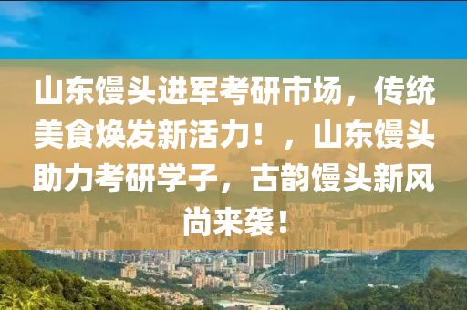 山东馒头进军考研市场，传统美食焕发新活力！，山东馒头助力考研学子，古韵馒头新风尚来袭！