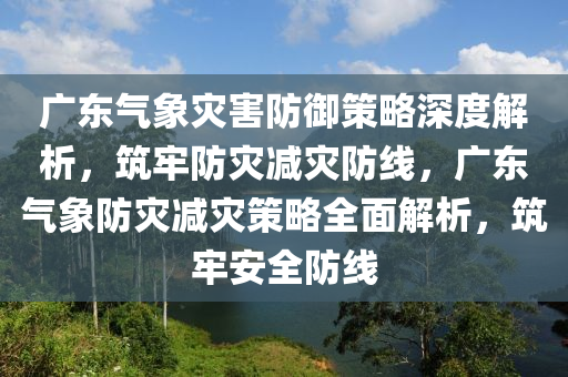 广东气象灾害防御策略深度解析，筑牢防灾减灾防线，广东气象防灾减灾策略全面解析，筑牢安全防线