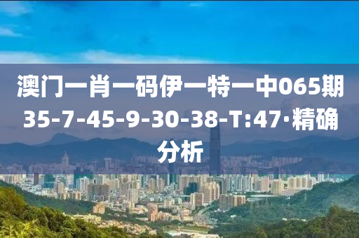 澳门一肖一码伊一特一中065期35-7-45-9-30-38-T:47·精确分析