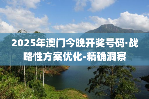 2025年澳门今晚开奖号码·战略性方案优化-精确洞察