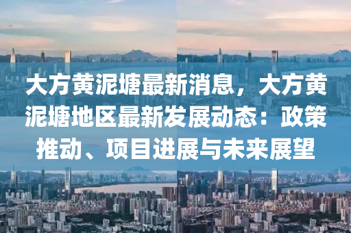 大方黄泥塘最新消息，大方黄泥塘地区最新发展动态：政策推动、项目进展与未来展望