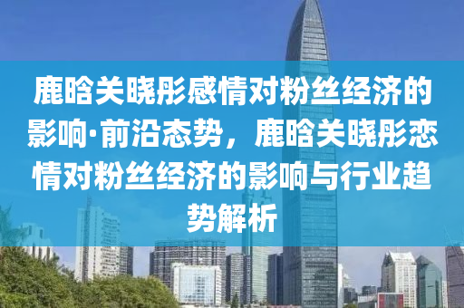 鹿晗关晓彤感情对粉丝经济的影响·前沿态势，鹿晗关晓彤恋情对粉丝经济的影响与行业趋势解析