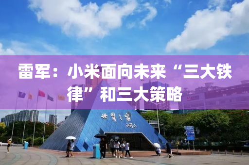 雷军：小米面向未来“三大铁律”和三大策略