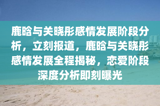 鹿晗与关晓彤感情发展阶段分析，立刻报道，鹿晗与关晓彤感情发展全程揭秘，恋爱阶段深度分析即刻曝光