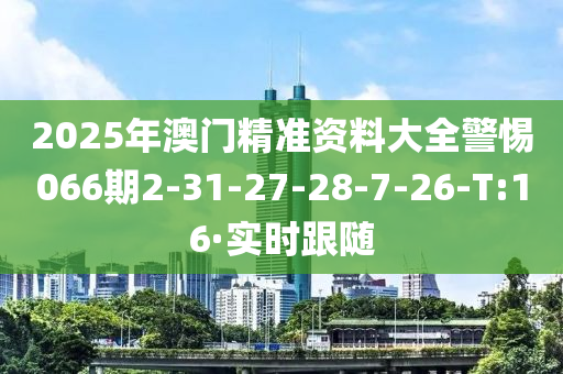 2025年澳门精准资料大全警惕066期2-31-27-28-7-26-T:16·实时跟随