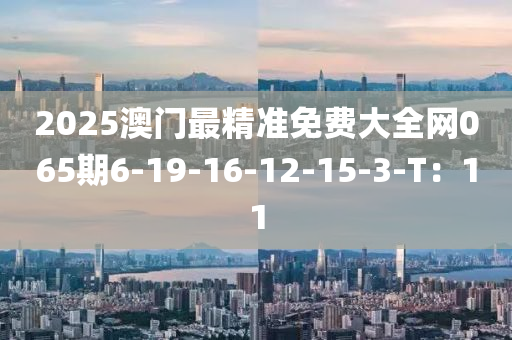 2025澳门最精准免费大全网065期6-19-16-12-15-3-T：11