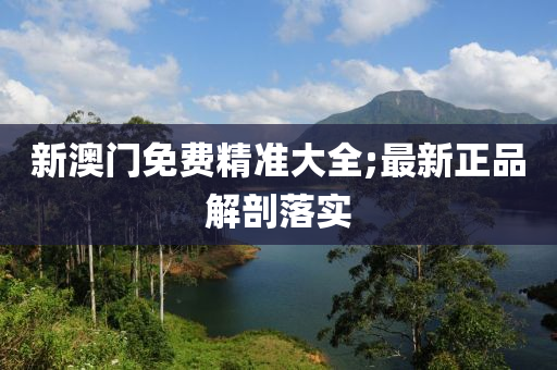 新澳门免费精准大全;最新正品解剖落实