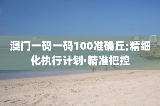 澳门一码一码100准确丘;精细化执行计划·精准把控