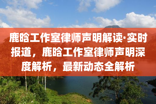 鹿晗工作室律师声明解读·实时报道，鹿晗工作室律师声明深度解析，最新动态全解析