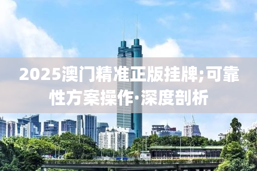 2025澳门精准正版挂牌;可靠性方案操作·深度剖析